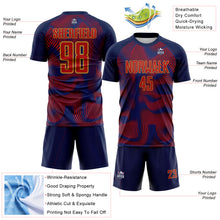 Load image into Gallery viewer, Custom US Navy Blue Red-Old Gold USA Style Patriotic Wave Sublimation Soccer Uniform Jersey