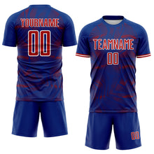 Charger l'image dans la galerie, Custom Royal Red-White USA Style Patriotic Geometric Lines Sublimation Soccer Uniform Jersey