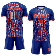 Charger l'image dans la galerie, Custom Royal Red-White USA Style Patriotic Geometric Fragments Sublimation Soccer Uniform Jersey