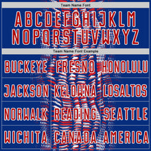 Charger l'image dans la galerie, Custom Royal Red-White USA Style Patriotic Geometric Fragments Sublimation Soccer Uniform Jersey