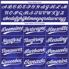 Charger l'image dans la galerie, Custom Dark Purple White-Royal 3D Pattern Two-Button Unisex Softball Jersey