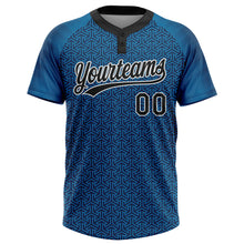 Загрузить изображение в средство просмотра галереи, Custom Blue Black-White 3D Pattern Two-Button Unisex Softball Jersey