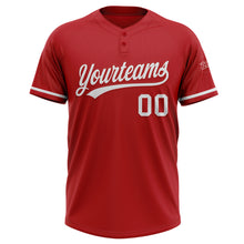 Charger l'image dans la galerie, Custom Red White Two-Button Unisex Softball Jersey