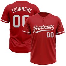 Charger l'image dans la galerie, Custom Red White Two-Button Unisex Softball Jersey