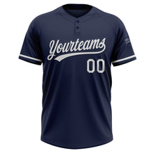 Загрузить изображение в средство просмотра галереи, Custom Navy White Two-Button Unisex Softball Jersey