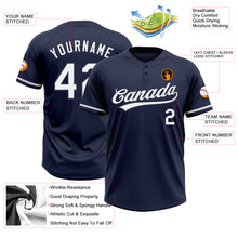 Загрузить изображение в средство просмотра галереи, Custom Navy White Two-Button Unisex Softball Jersey