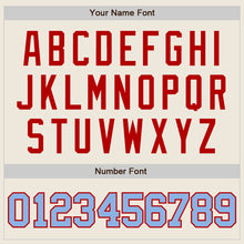 Загрузить изображение в средство просмотра галереи, Custom Cream Light Blue-Red Two-Button Unisex Softball Jersey