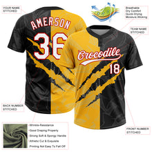 Charger l'image dans la galerie, Custom Graffiti Pattern Black Gold-Red 3D Two-Button Unisex Softball Jersey