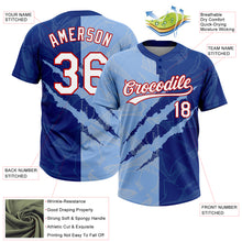 Charger l'image dans la galerie, Custom Graffiti Pattern Light Blue Royal-Red 3D Two-Button Unisex Softball Jersey