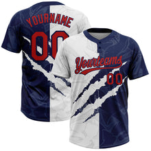 Charger l'image dans la galerie, Custom Graffiti Pattern Red-Navy 3D Two-Button Unisex Softball Jersey