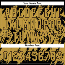 Загрузить изображение в средство просмотра галереи, Custom Black Old Gold 3D Pattern Abstract Sharp Shape Two-Button Unisex Softball Jersey