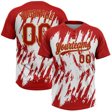 Загрузить изображение в средство просмотра галереи, Custom Black Old Gold-White 3D Pattern Abstract Sharp Shape Two-Button Unisex Softball Jersey