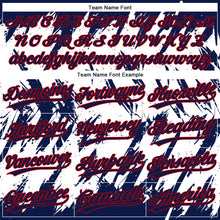 Загрузить изображение в средство просмотра галереи, Custom Navy Red-White 3D Pattern Abstract Sharp Shape Two-Button Unisex Softball Jersey