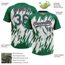 Загрузить изображение в средство просмотра галереи, Custom Kelly Green Pink-White 3D Pattern Abstract Sharp Shape Two-Button Unisex Softball Jersey