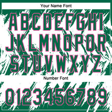 Загрузить изображение в средство просмотра галереи, Custom Kelly Green Pink-White 3D Pattern Abstract Sharp Shape Two-Button Unisex Softball Jersey