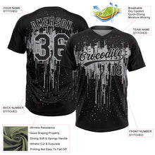 Загрузить изображение в средство просмотра галереи, Custom Black Gray 3D Pattern Dripping Splatter Art Two-Button Unisex Softball Jersey
