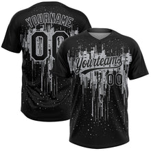 Загрузить изображение в средство просмотра галереи, Custom Black Gray 3D Pattern Dripping Splatter Art Two-Button Unisex Softball Jersey