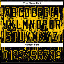 Загрузить изображение в средство просмотра галереи, Custom Black Gold 3D Pattern Dripping Splatter Art Two-Button Unisex Softball Jersey