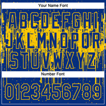 Загрузить изображение в средство просмотра галереи, Custom Royal Yellow 3D Pattern Dripping Splatter Art Two-Button Unisex Softball Jersey