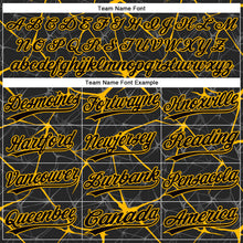 Загрузить изображение в средство просмотра галереи, Custom Black Gold 3D Pattern Abstract Network Two-Button Unisex Softball Jersey