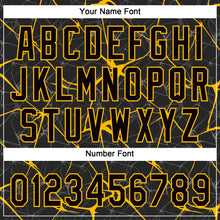 Загрузить изображение в средство просмотра галереи, Custom Black Gold 3D Pattern Abstract Network Two-Button Unisex Softball Jersey