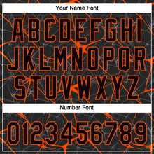 Загрузить изображение в средство просмотра галереи, Custom Black Orange 3D Pattern Abstract Network Two-Button Unisex Softball Jersey