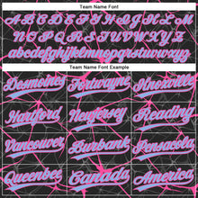 Загрузить изображение в средство просмотра галереи, Custom Black Light Blue-Pink 3D Pattern Abstract Network Two-Button Unisex Softball Jersey