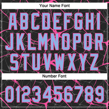 Загрузить изображение в средство просмотра галереи, Custom Black Light Blue-Pink 3D Pattern Abstract Network Two-Button Unisex Softball Jersey