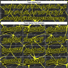Загрузить изображение в средство просмотра галереи, Custom Black Neon Yellow 3D Pattern Abstract Network Two-Button Unisex Softball Jersey