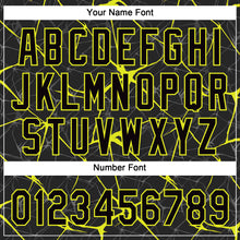 Загрузить изображение в средство просмотра галереи, Custom Black Neon Yellow 3D Pattern Abstract Network Two-Button Unisex Softball Jersey