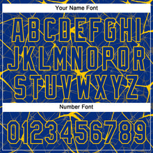 Загрузить изображение в средство просмотра галереи, Custom Royal Yellow 3D Pattern Abstract Network Two-Button Unisex Softball Jersey