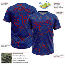 Load image into Gallery viewer, Custom Royal Red 3D Pattern Abstract Network Two-Button Unisex Softball Jersey
