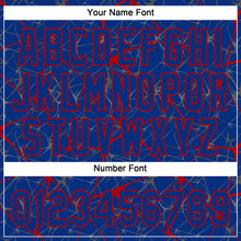 Загрузить изображение в средство просмотра галереи, Custom Royal Red 3D Pattern Abstract Network Two-Button Unisex Softball Jersey