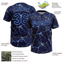 Загрузить изображение в средство просмотра галереи, Custom Navy Light Blue 3D Pattern Abstract Network Two-Button Unisex Softball Jersey