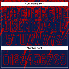 Загрузить изображение в средство просмотра галереи, Custom Navy Red 3D Pattern Abstract Sharp Shape Two-Button Unisex Softball Jersey