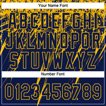 Загрузить изображение в средство просмотра галереи, Custom Navy Gold 3D Pattern Abstract Sharp Shape Two-Button Unisex Softball Jersey