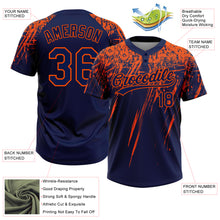 Загрузить изображение в средство просмотра галереи, Custom Navy Orange 3D Pattern Abstract Sharp Shape Two-Button Unisex Softball Jersey