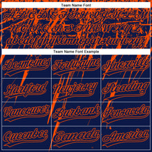 Загрузить изображение в средство просмотра галереи, Custom Navy Orange 3D Pattern Abstract Sharp Shape Two-Button Unisex Softball Jersey