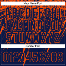 Загрузить изображение в средство просмотра галереи, Custom Navy Orange 3D Pattern Abstract Sharp Shape Two-Button Unisex Softball Jersey