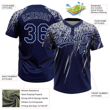 Загрузить изображение в средство просмотра галереи, Custom Navy Gray 3D Pattern Abstract Sharp Shape Two-Button Unisex Softball Jersey