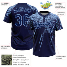 Загрузить изображение в средство просмотра галереи, Custom Navy Light Blue 3D Pattern Abstract Sharp Shape Two-Button Unisex Softball Jersey