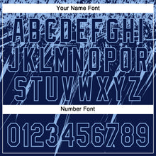 Загрузить изображение в средство просмотра галереи, Custom Navy Light Blue 3D Pattern Abstract Sharp Shape Two-Button Unisex Softball Jersey