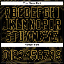 Загрузить изображение в средство просмотра галереи, Custom Black Old Gold 3D Pattern Curve Lines Two-Button Unisex Softball Jersey