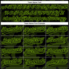 Загрузить изображение в средство просмотра галереи, Custom Black Neon Green 3D Pattern Curve Lines Two-Button Unisex Softball Jersey