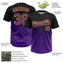 Загрузить изображение в средство просмотра галереи, Custom Black Purple-Gold 3D Pattern Gradient Square Shapes Two-Button Unisex Softball Jersey