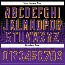 Загрузить изображение в средство просмотра галереи, Custom Black Purple-Gold 3D Pattern Gradient Square Shapes Two-Button Unisex Softball Jersey