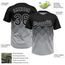 Load image into Gallery viewer, Custom Black Gray 3D Pattern Gradient Square Shapes Two-Button Unisex Softball Jersey
