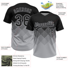 Загрузить изображение в средство просмотра галереи, Custom Black Gray 3D Pattern Gradient Square Shapes Two-Button Unisex Softball Jersey