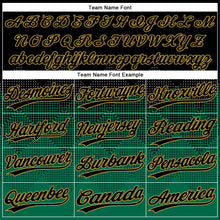 Загрузить изображение в средство просмотра галереи, Custom Black Kelly Green-Old Gold 3D Pattern Gradient Square Shapes Two-Button Unisex Softball Jersey
