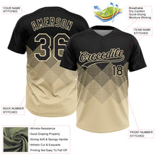 Загрузить изображение в средство просмотра галереи, Custom Black Cream 3D Pattern Gradient Square Shapes Two-Button Unisex Softball Jersey